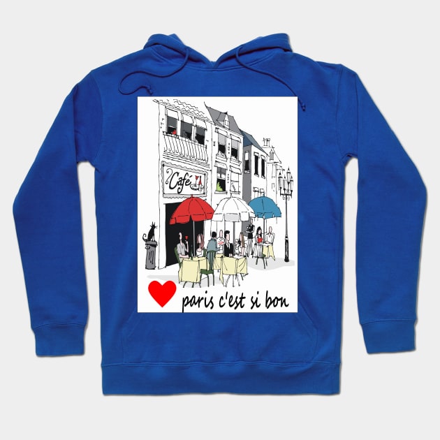 Romantic Paris print Hoodie by Old Paris prints